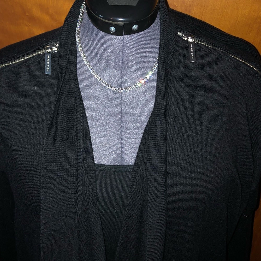 Michael Kors zipper detail, open flow sweater. EUC